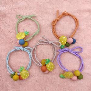 หนังยางรัดผมเกาหลี ยางยืดรัดผม ยางมัดผม น่ารักๆ หลากหลายลาย หลายสีสัน จี้สับปะรดสดใสน่ารัก ราคาต่อ1เส้น
