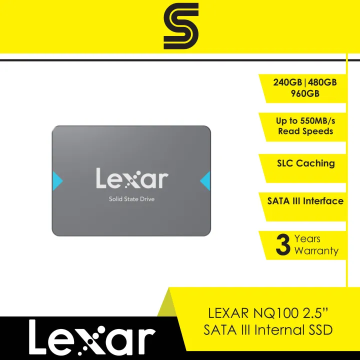 LEXAR NQ100 2.5" SATA III Internal SSD - 240GB/480GB/960GB