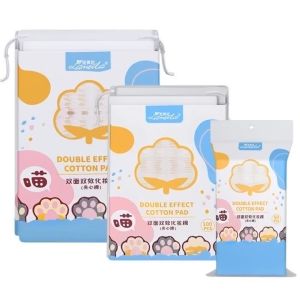 222pcs Cotton Pad Disposable 100% Cotton Facial Cleansing Make-up Cartoon Cat Claw Thickening
