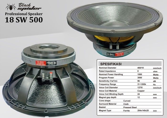 Speaker Component Black Spider BS 18 SW 500 18\