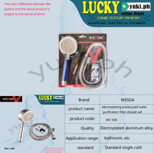 WS-508 STAINLESS STEEL electroplating pressurized water purification filter shower set