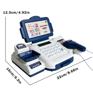 Mini Cash Register Educational Toys Simulation Cash Register Game Toy Supermarket Toys Simple Calculator Role Playing Toy for Kids Girls and Boys New Year Gifts