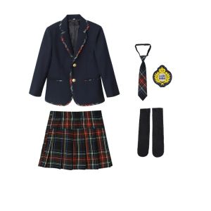 Children School Uniform Girls Jacket Plaid Skirt Suits Boys Formal Dress Toddler Student Clothes Sets Kids British Class Outfits2026