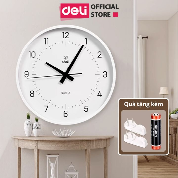 Đồng hồ treo tường không ồn minimalist phong cách tối giản trang trí ...