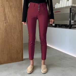 เกงเกงชิโน่เดฟยืด  สีดำทรงเดฟผู้หญิงเนื้อผ้ายืดคอตตอน เอวสูงกลางกำลังพอดี เก็บทรงสะโพกต้นขา ทรงสวยเป๊ะ!!