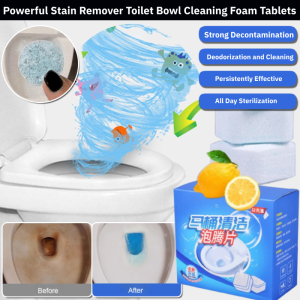 Powerful Stain Remover Toilet Bowl Cleaning Foam Tablets Flush Deodorizes Toilet Tank Cleaner Deodorization and Descaling Deep Clean