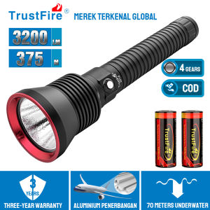 TrustFire DF70 3200LM Diving Flashlight Kit Uses 26650 Rechargeable Lithium Battery Endurance can Reach 13 Hours Maximum Dive Can Reach 70 Meters Suitable Diving/Other Underwater Activities