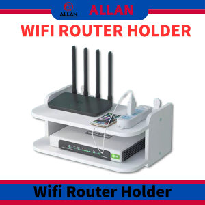 ALLAN Wall Mount Shelf Bracket Router Holder for WiFi Router TV BOX