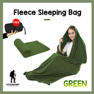 UtanKing™ Fleece Sleeping Bag Liner Outdoor Warm Camping Blanket Picnic Mat Hiking Sleep Beg Tidur Quilt Hotel Bed Pad