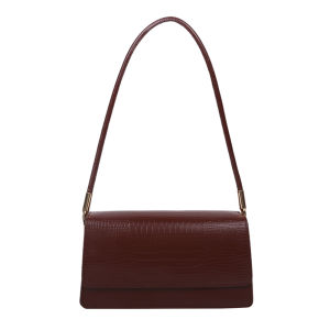 เกาหลีแฟชั่นผู้หญิงสิทธิบัตรหนัง PU สีทึบกระเป๋ากระเป๋าแบบหนีบแขนสุภาพสตรี Flap ขนาดเล็กกระเป๋าถือกระเป๋า