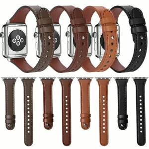 Suitable for watch7/6/se/5 Small waist genuine leather strap iwatch4/3 New watch strap