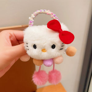 Sanrio Hair Band Plush Ball 三丽鸥毛球发圈 Getah Rambut Sanrio Bola Gebu Aksesori Rambut Comel Melody Kuromi Hair Ring Hair Tie Hair Rope Elastic Cute Girl Hair Accessories