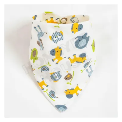 [READY STOCK] Baby Toddler Triangle Baby Bibs with Double Layer and Button / Baby Saliva Towel Scarf Baby Bib