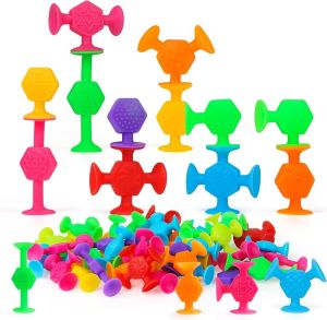 Toddler Textured Suction Cup Toys 40 PCS Kids Bath Toys Ages 4-8 Sensory Sucker Toys for Baby Age 3 Travel Window Shower Bathtub Toys Montessori Stress Release Ideal Gifts for Boys Girls