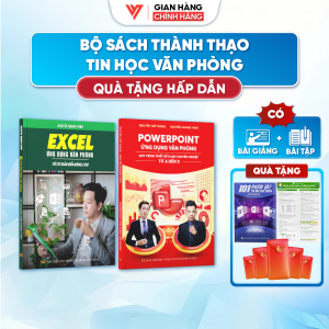 Combo 2 Cuốn Sách Excel Và Power Point ĐÀO TẠO TIN HỌC Chuyên Ứng Dụng Văn Phòng Tặng Kèm Video Khóa Học + Tặng 101 Phím Tắt + Bảng Hàm + Bao Lì Xì