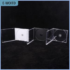 【E-WOITD】 Transparent Bottom CD Box Empty CD Case PP Plastic CD Case CD Case Capacity 1-2 Discs