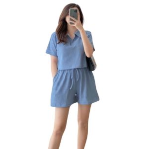 Oneset Knit Hotpant Setelan