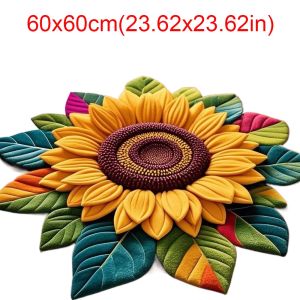 MASTERYX Special-shaped Sunflower Carpet Non-slip Soft Flower Carpet Portable Absorbent Blanket for Living Room Tea Table Bedside