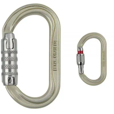 Petzl Carabiner Oxan Oval Steel Carabiner 38kN Triple Lock Climbing Mountaineering Rescue Equipment (Gold)