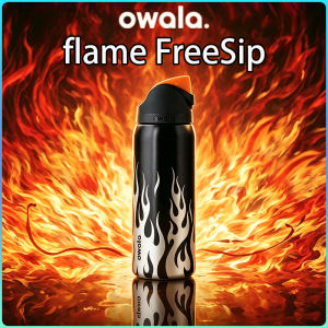US ready stock Original Owala FreeSip 24oz / 32oz Chorome inferno Stainless Steel Water Bottle Insulated Leak Proof