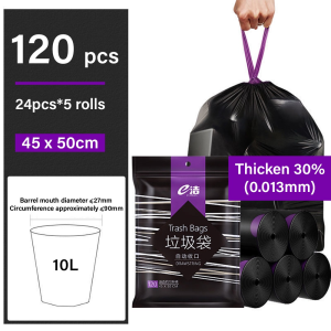 Ready Stock [4 SIZES] Borong365 Drawstring Disposable Garbage Bag Strong Plastic Waste Basket Beg Plastik Sampah