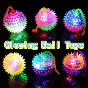 Glowing Ball Kids Toy LED Light Up Flashing Elastic Ball Fun Toys Children Squeeze Anti Stress Interactive LED Toys