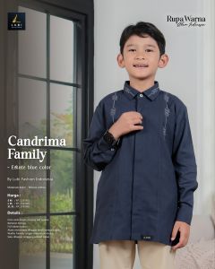 Baju Candrima Family Estate Blue Sarimbit Keluarga Terbaru Lebaran 2026 Gamis Koko Anak by lubi