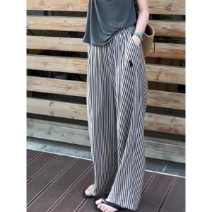 Baggy Pants For Women High-waist Wide-leg Pants Casual Cartoon Slim Straight Black Sports Long Pants