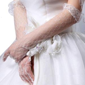 Bridal Ruffled Lace Long Gloves Elegant Courtesy Summer Elbow Length Mittens for Women Girls Wedding Halloween Party