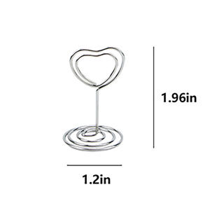 10 ชิ้น ขาตั้งโลหะ รูป ขาตั้งป้ายชื่อ โลหะ รูปหัวใจ สีทอง สําหรับตกแต่งโต๊ะงานแต่งงาน ที่วางบัตรโลหะ