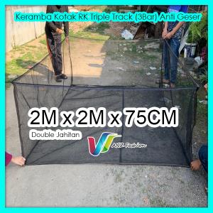 Big Sale -Keramba Ikan kotak waring jaring RK triple track (3Bar) tinggi keramba 75cm siap pakai ukuran 2x2x75cm