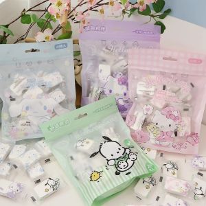 Sanrio Hello Kitty Compressed Towels Pachacco Cinnamoroll Disposable Portable Travel Essential Cleaning Towels for Girls Facial Cleansing Products