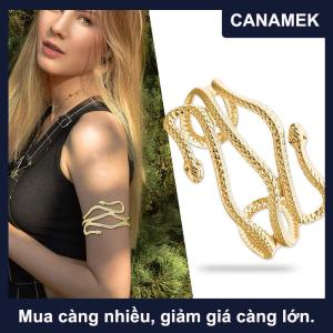 【CANAMEK】 Mở Con Rắn Trên Cánh Tay Bangle Vòng Đeo Tay Có Thể Điều Chỉnh Cánh Tay Cuff Bangle Vòng Đeo Tay Cho Phụ Nữ Đồ Trang Sức Thời Trang