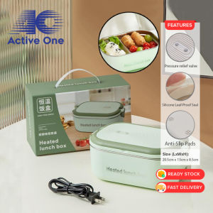 ACTIVEONE 304 Stainless Steel Portable Electric Food Heated Lunch Box for Office Dormitory Keep Food Warm Pemanas Makanan - Fulfilled by ACTIVEONE