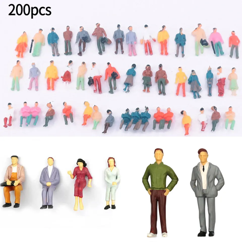 200pcs 1:87 HO Scale Miniature People Model Worker Figurines For