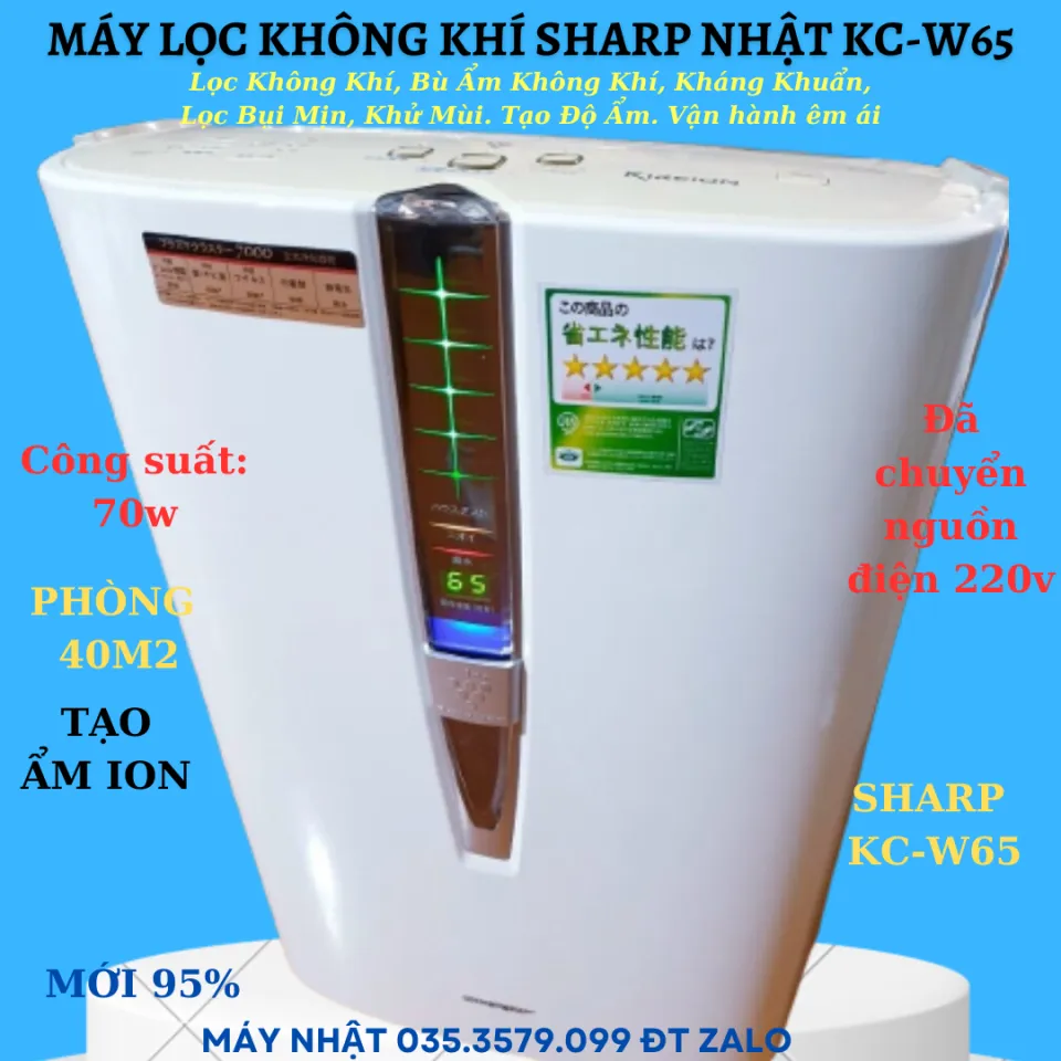 Máy lọc không khí sharp KC-W65-W-4 LKK nội địa Nhật có bù ẩm đã