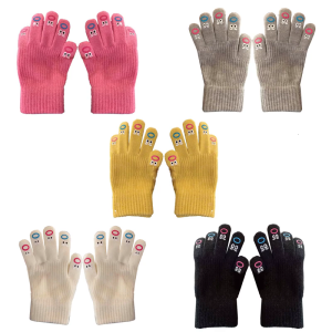 Knit Lovely Mitten Soft Plush Gloves Students Wrist Cuffs Detail for Children and Women Winter Photo Props