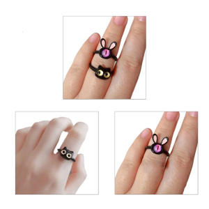 Personality Funny Lovely Cat Rings Big Eye Open Adjustable Rings for Women Girls Party Accessories