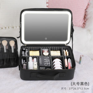 Makeup Bag with Led Light Mirror Makeup Travel bag Cosmetic Bagwith Waterproof Design Women Handbags Portable & Large Capacity Makeup Organizers Storage Bag