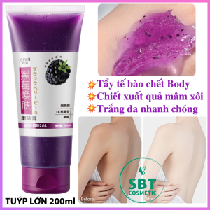 [2 IN 1] Gel Tẩy Tế Bào Chết Toàn Thân Kết Hợp Sữa Tắm Ginbi 200ml Chiết Xuất Quả Mâm Xôi Đen Than Tre Loại Bỏ Tế Bào Chết Dưỡng Trắng Da An Toàn Hiệu Quả Dưỡng Ẩm