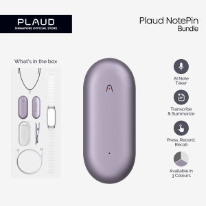 PLAUD NotePin Wearable AI Voice Recorder -Transcribe & Summarize with AI. Support 112 Languages(Full Accessories Bundle)