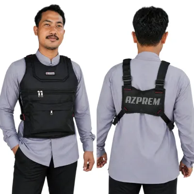 Rompi Motor Touring multifungsi kantong depan dobel besar pelindung dada serbaguna saku depan bisa muat barang bawaan banyak