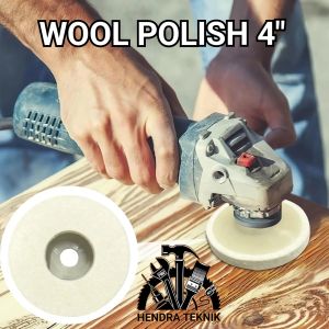 WOOL POLISH 4 IN PUTIH MOLLAR GRINDA WOOL DISC POLES STAINLESS BESI 4 INCI PUTIH NON WOVEN MURAH