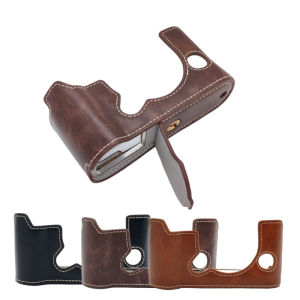 【NEW F】PU Leather Camera Bag Case for Fujifilm XT50 Fuji X-T50 Half Body Cover Protective Base