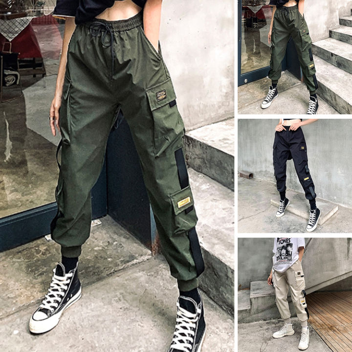 Benferry Women Cargo Pants Multi Pockets Loose Elastic Waist Casual Lady  Trousers for Daily Wear | Lazada Singapore