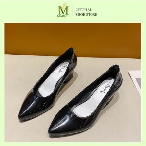 Marche New Casual Pointed 2inch Block Heels Glossy Finish Stylish & Comfortable for Womens Footwear