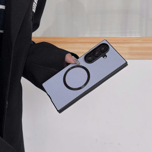 ZEEMIN  Christmas and Halloween gifts For Magsafe Magnetic Classics Leather Folding Phone Case for Samsung Galaxy Z Fold 7 6 5 4 Litchi Texture Shockproof Back Cover