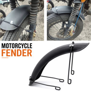 Universal Motorcycle Front/Rear Mudguard Motorcycle Protective Baffle With Bracket Black Retro Wheel Mud Flap Guard
