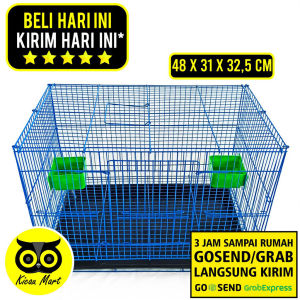 KICAU MART KHUSUS 3 JAM SAMPAI INSTAN GRAB GOJEK Sangkar Kandang Besi Lipat Sangkar Umbaran Kotak Size M Medium Eco Free 2 Cepuk Plastik Plus Tatakan Bawah Sangkar Kandang Kucing Anjing Hamster Sugar Glider Burung Lovebird Kenari