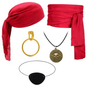 SPDD Head Wrap Pirate Costumes Necklace Belt Halloween Cosplay Costume Retro Dress Up Halloween Ball Pirate Set Women